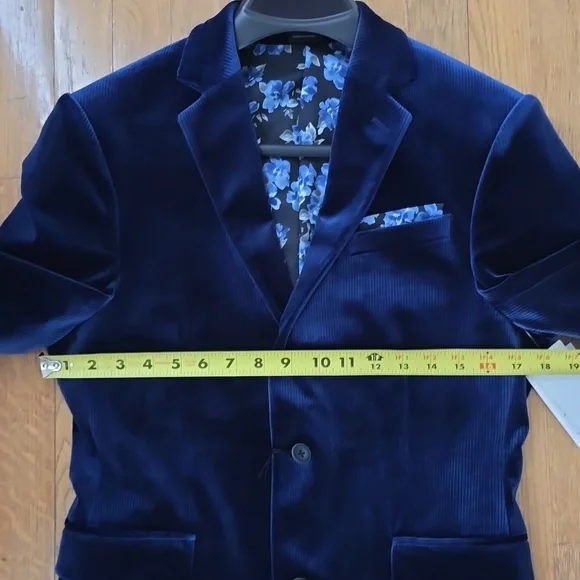 JF J.FERRAR BRAND MENS NAVY BLUE SOFT RIBBED SPORT COAT SIZE 36 REGULAR SLIM FIT